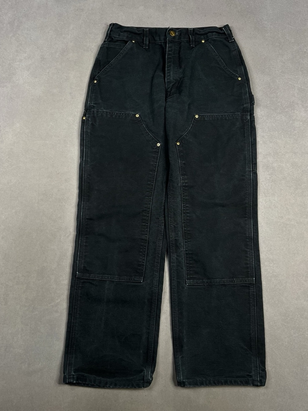 Carhartt Loose Fit Firm Duck Double-Front Work Dungaree B01 Black Waist 30